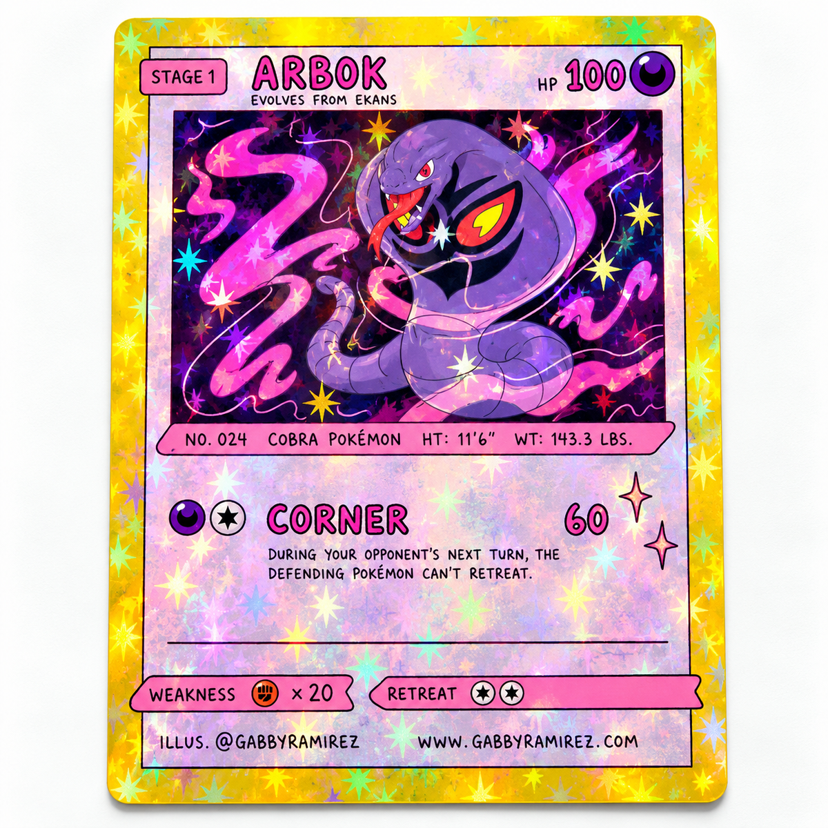 Arbok Gabby Ramirez fan art sticker holo