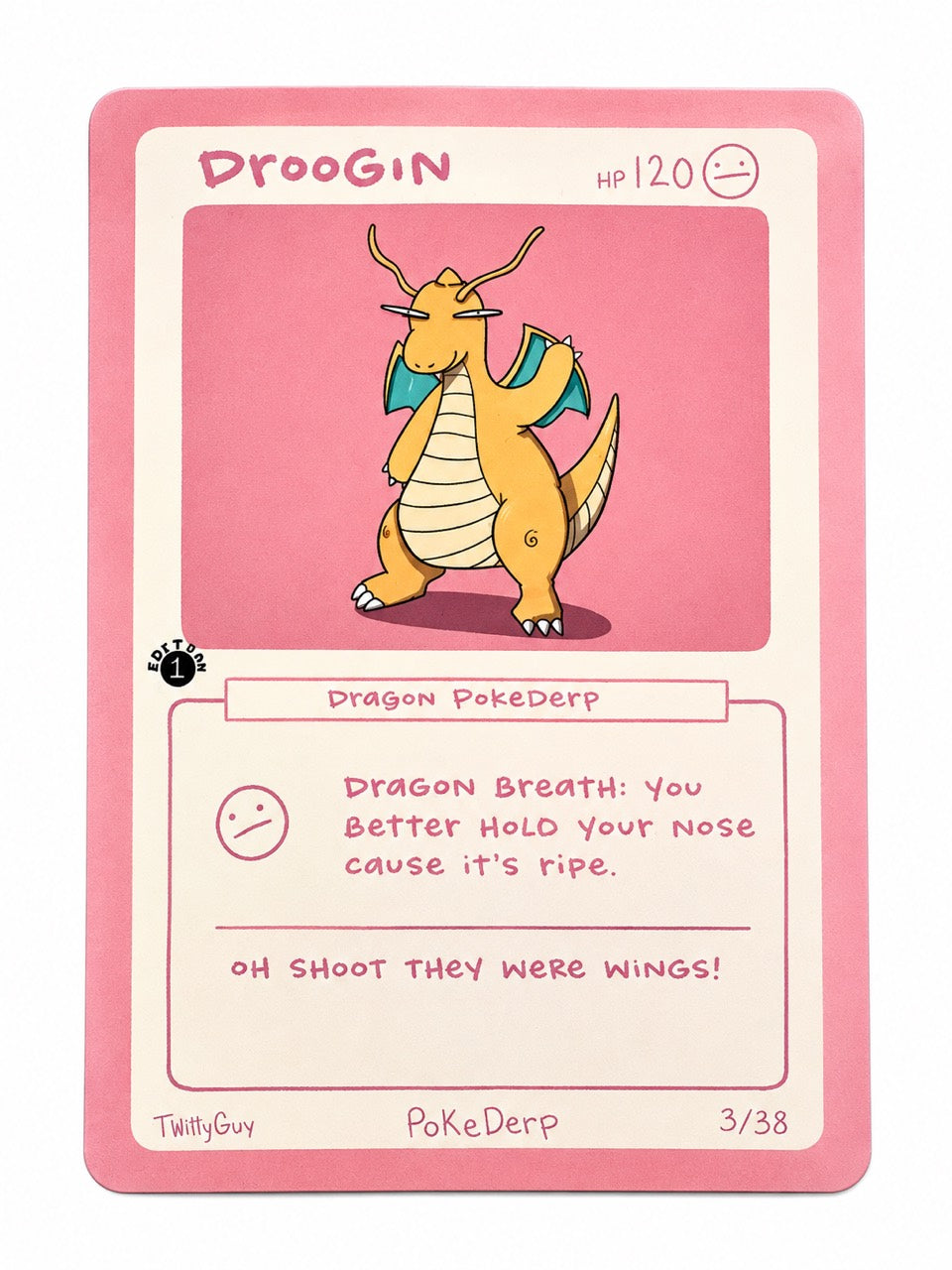 Droogin Dragon PokeDerp 3/38 on white background