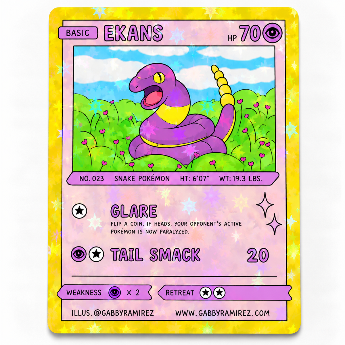 Ekans Gabby Ramirez fan art holo sticker