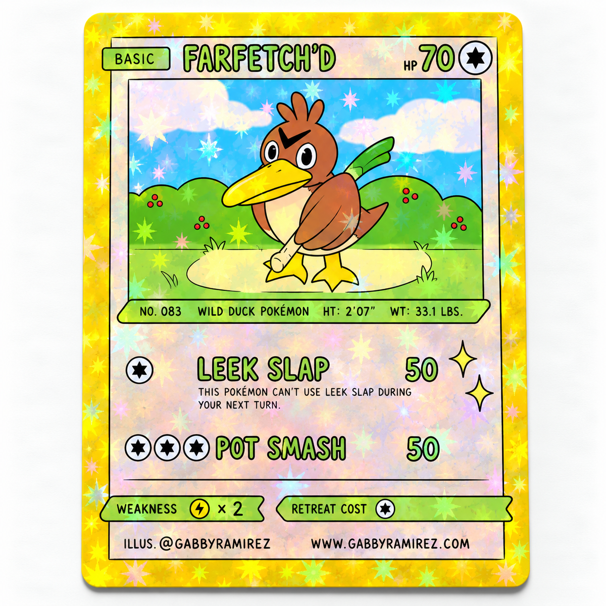 Farfetch'd Gabby Ramirez fan art sticker holo