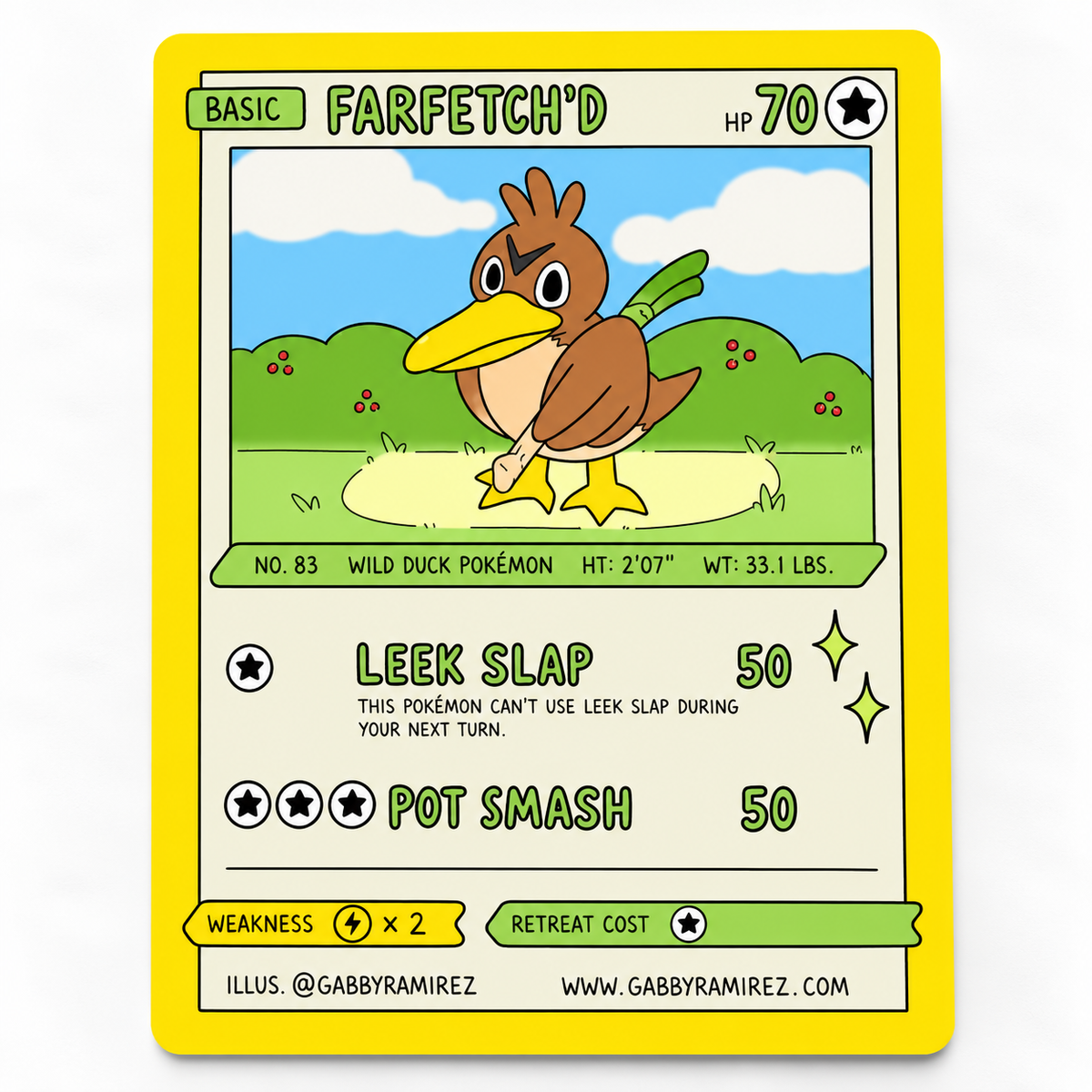 Farfetch'd Gabby Ramirez fan art sticker regular non-holo