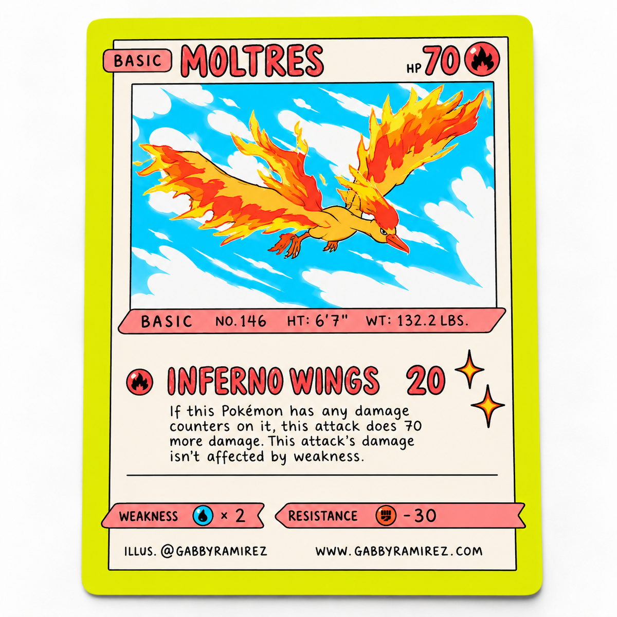 Moltres Gabby Ramirez fan art sticker
