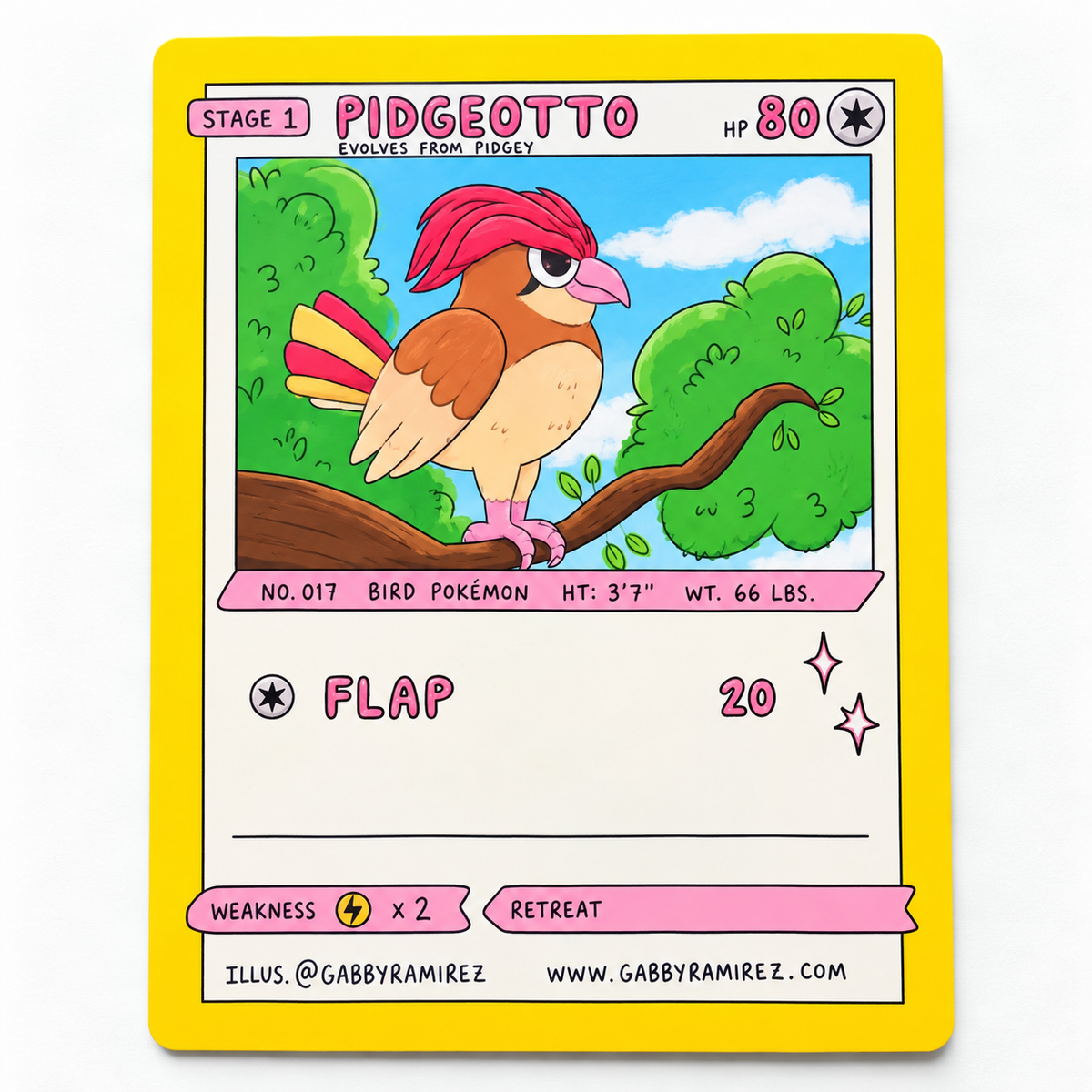 Pidgeotto Gabby Ramirez fan art sticker