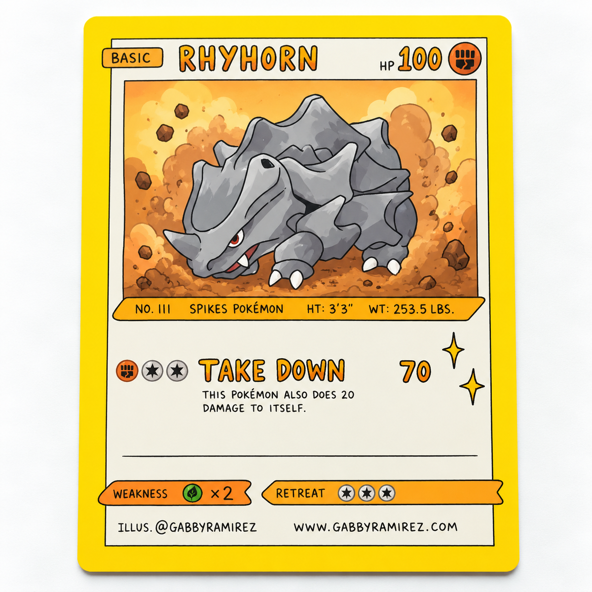 Rhyhorn Gabby Ramirez fan art sticker