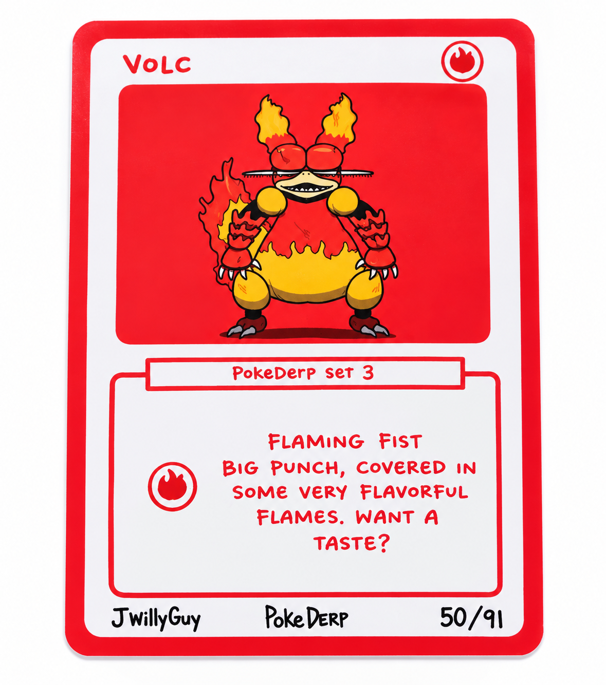Volc PokeDerp Set 3 fan art sticker on white background