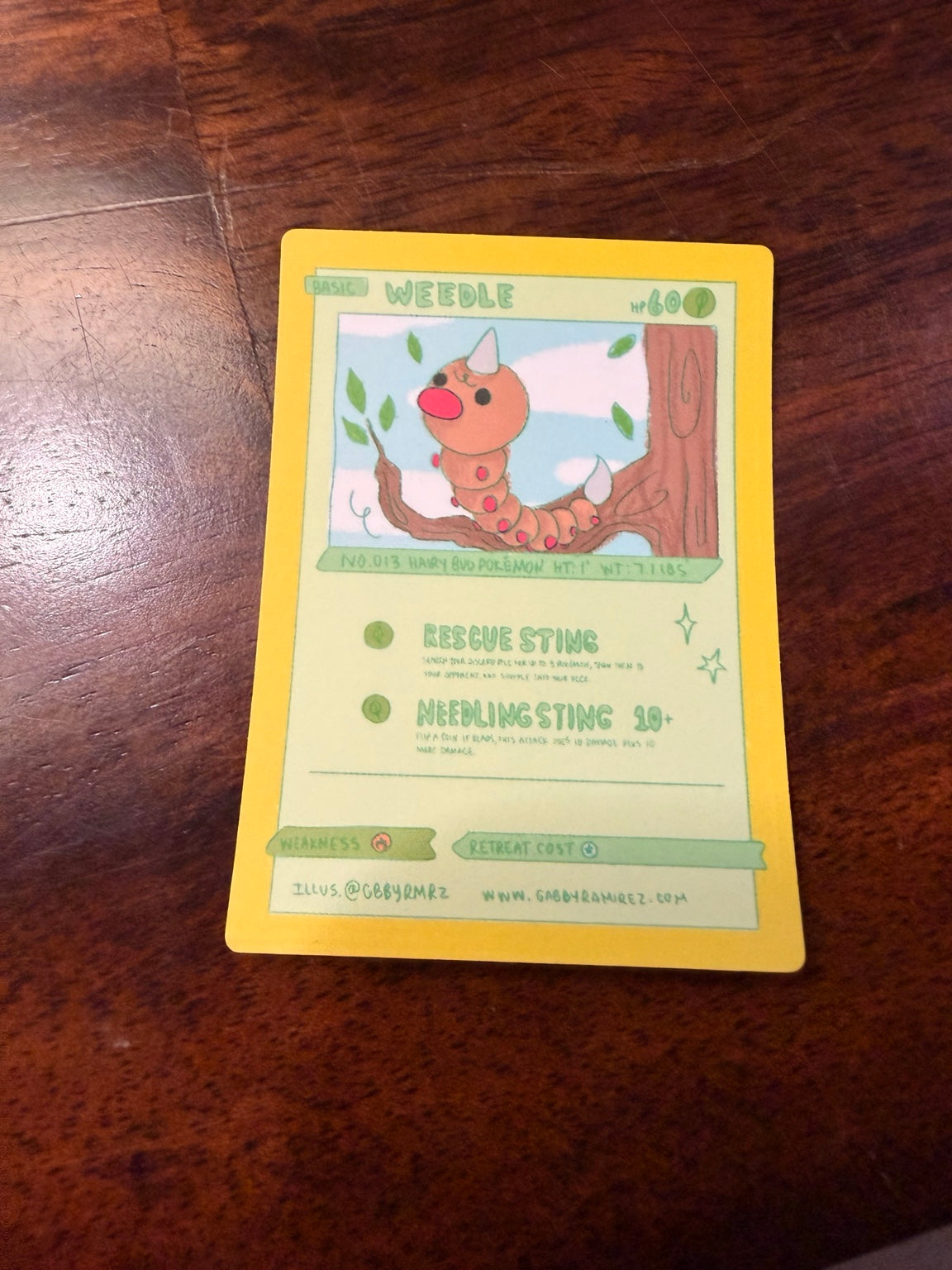 Weedle Gabby Ramirez fan art sticker non-holo