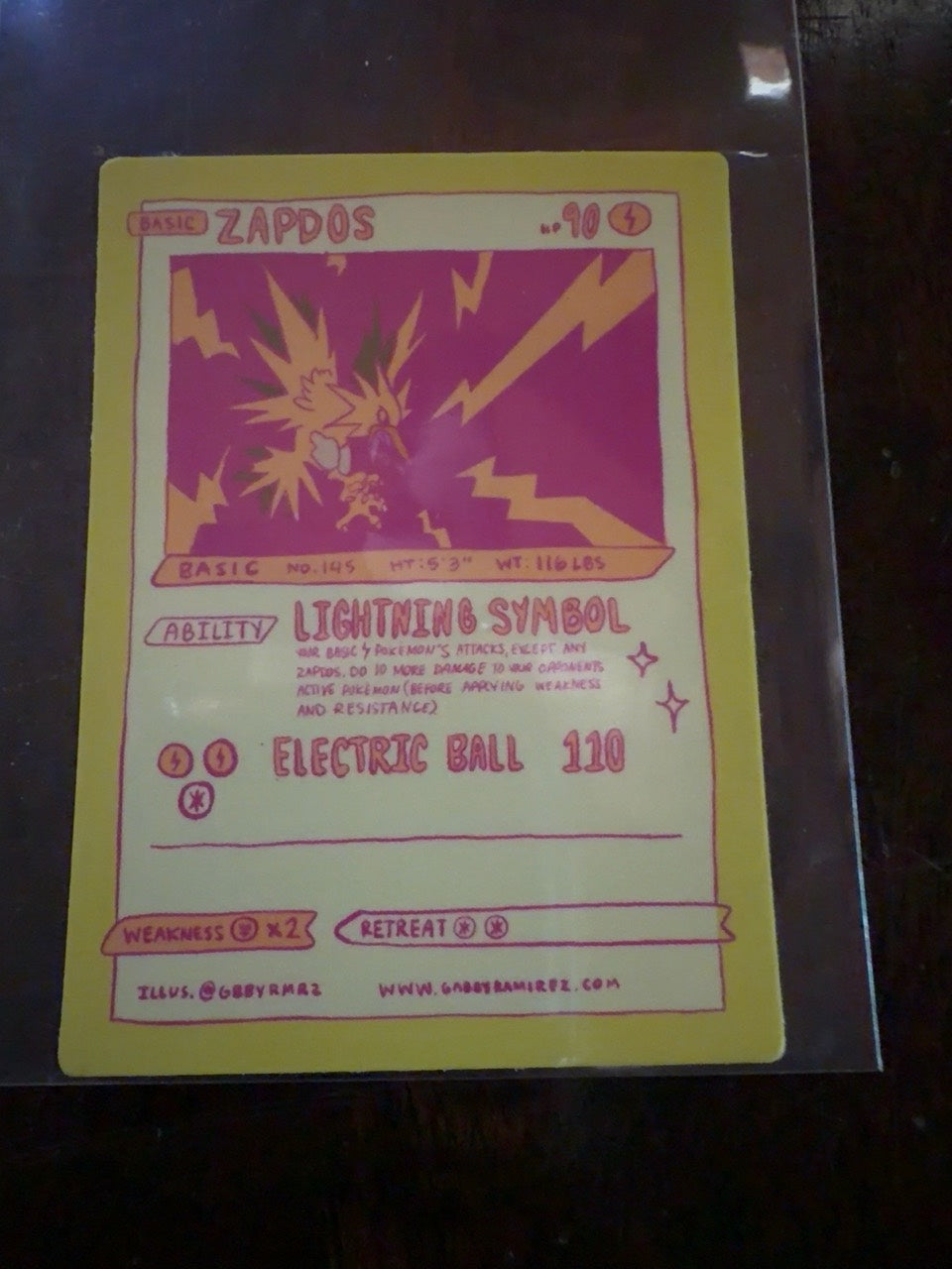 Zapdos Gabby Ramirez Vol. 2 regular non-holo fan art sticker