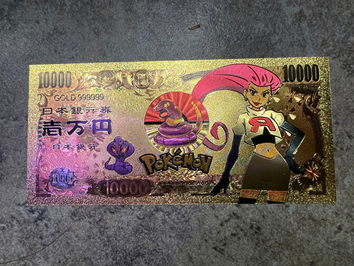 Team Rocket Jessie Gold 10000 Yen Banknote