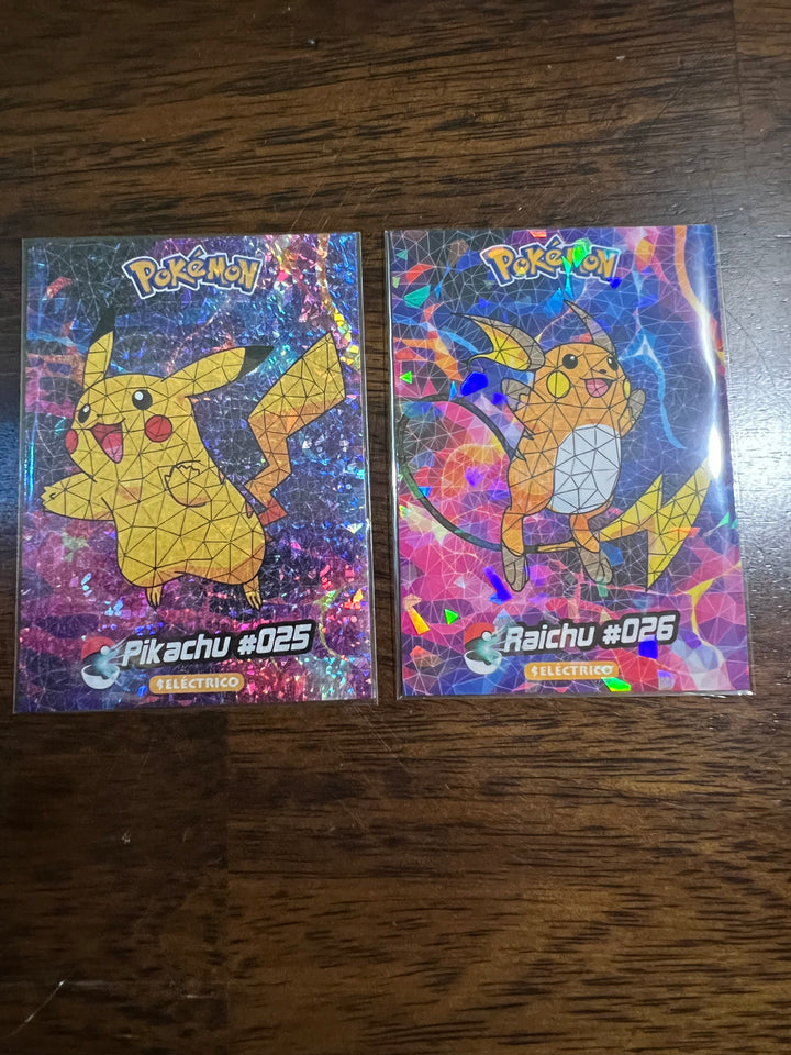 Peru Crystal Collection Pikachu #025 & Raichu #026