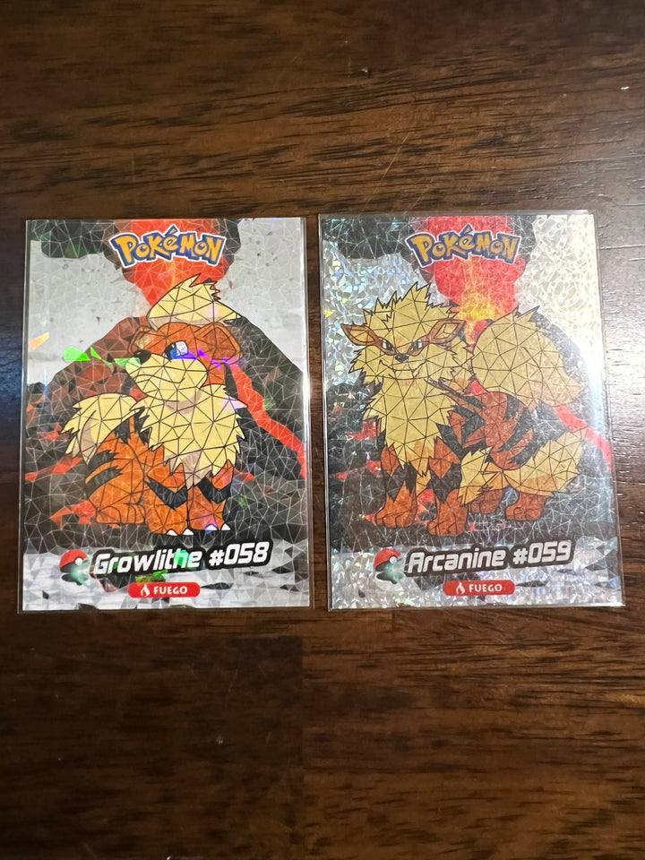 Peru Crystal Collection Growlithe #058 & Arcanine #059