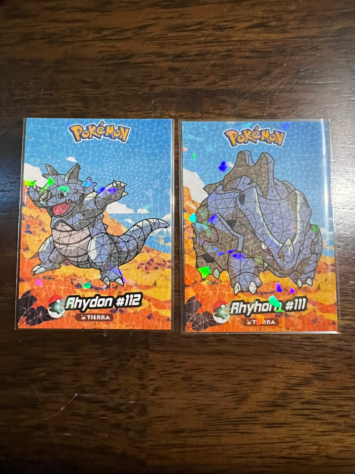 Peru Crystal Collection Rydon #112 & Rhyhorn #111