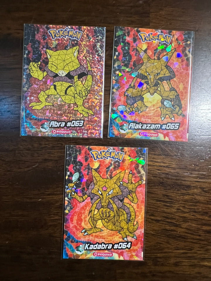 Peru Crystal Collection Abra #063 & Kadabra #064 & Alakazam #065