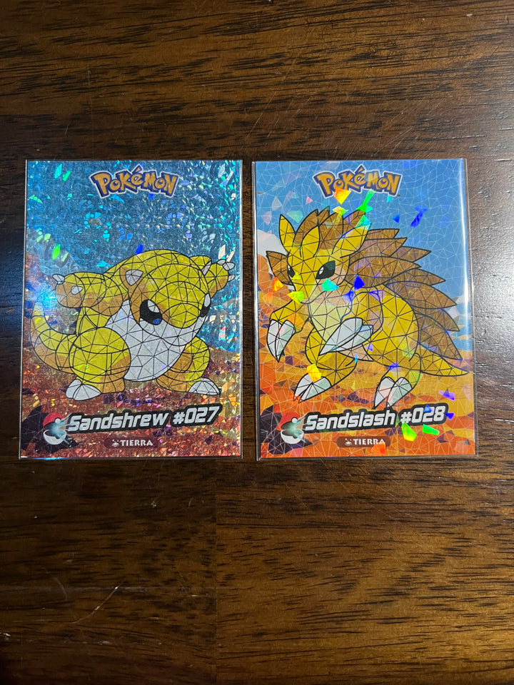 Peru Crystal Collection Sandshrew #027 & Sandslash #028