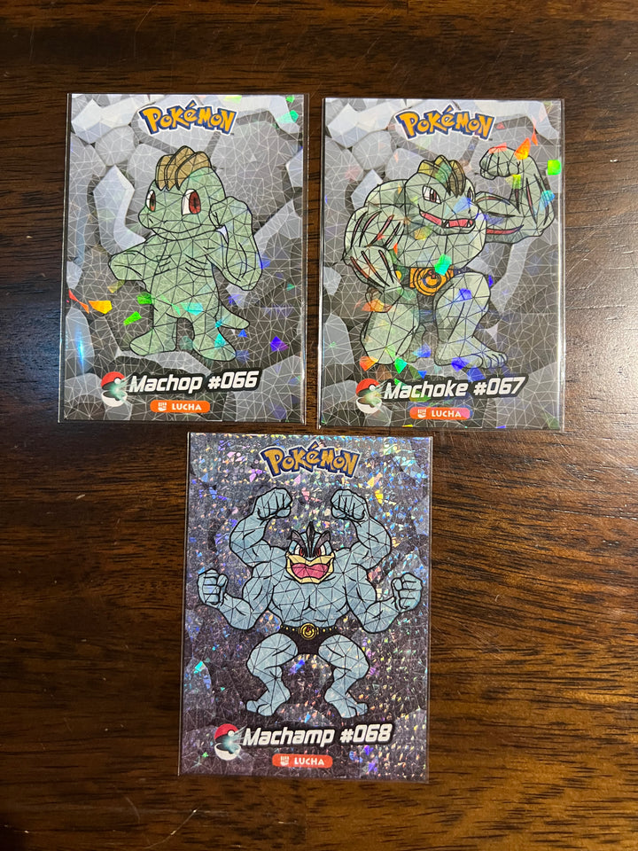 Peru Crystal Collection Machcop #066 & Machoke  #067 & Machamp #068