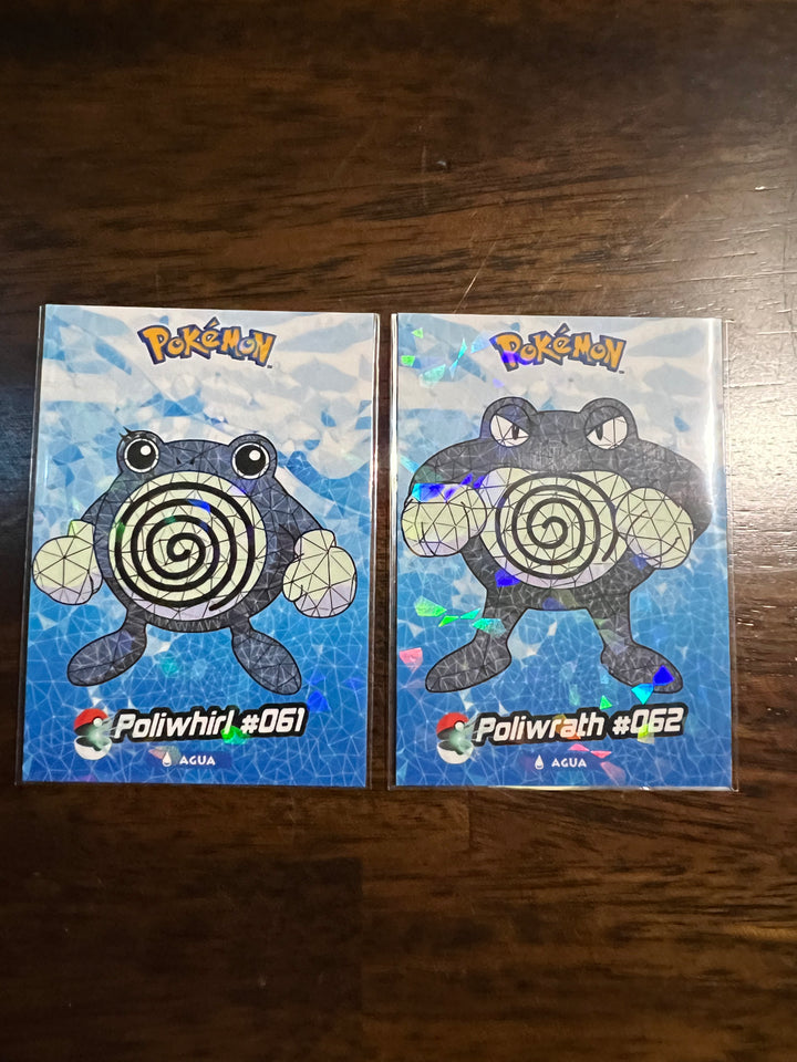 Peru Crystal Collection Poliwhirl #061 & Poliwrath #062