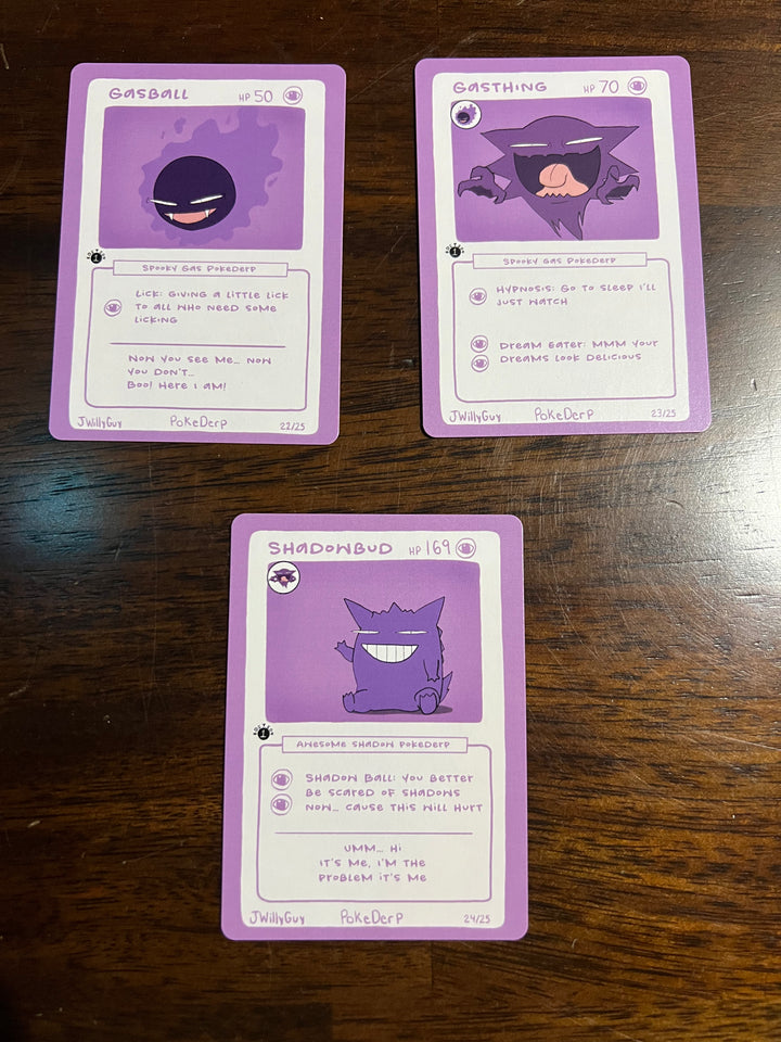 PokeDerp GASBALL, GASTHING & SHADOWBUD 1st Edition