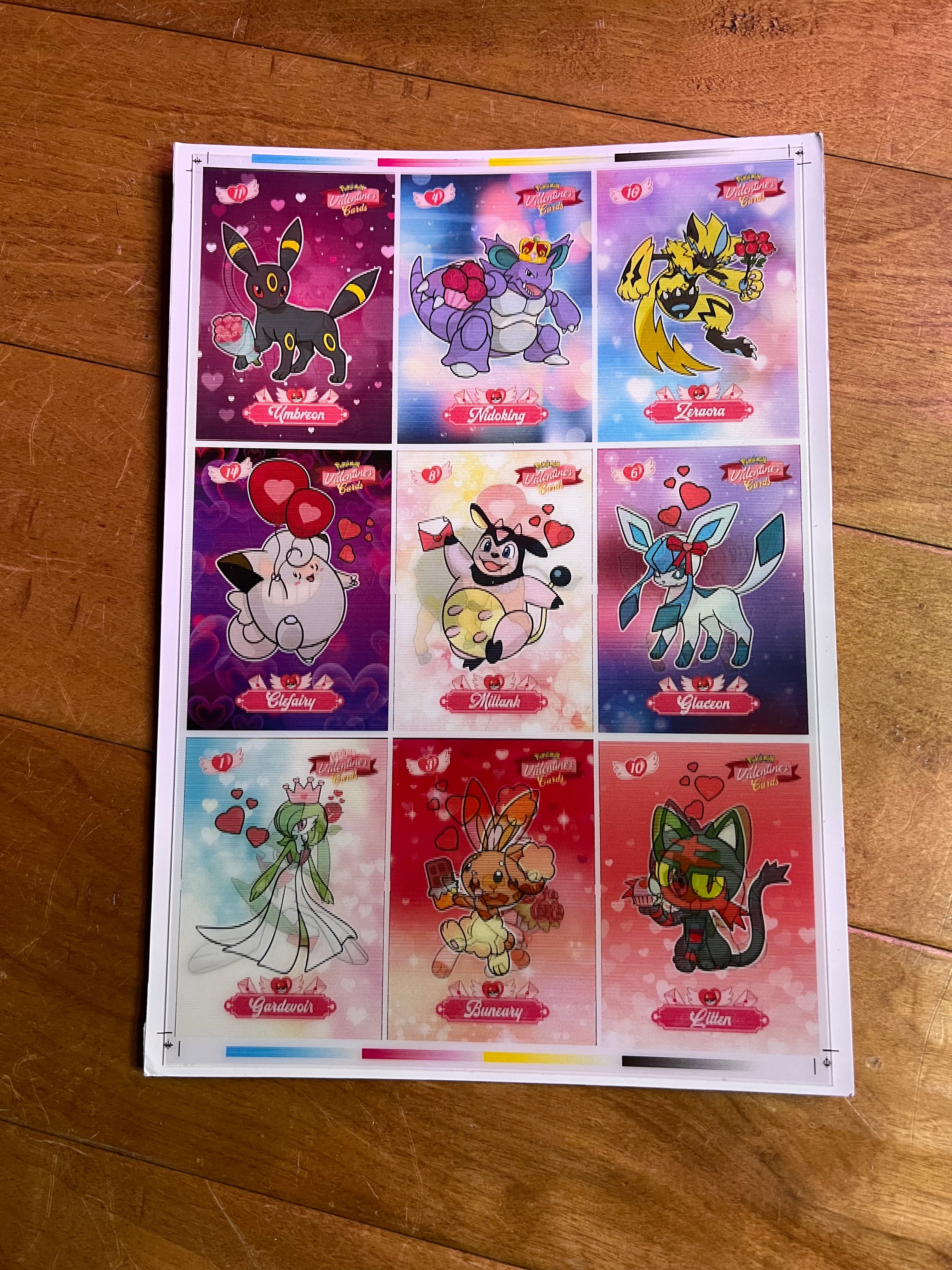 2025 Pokemon Valentine's Day Uncut Sheet Lenticular