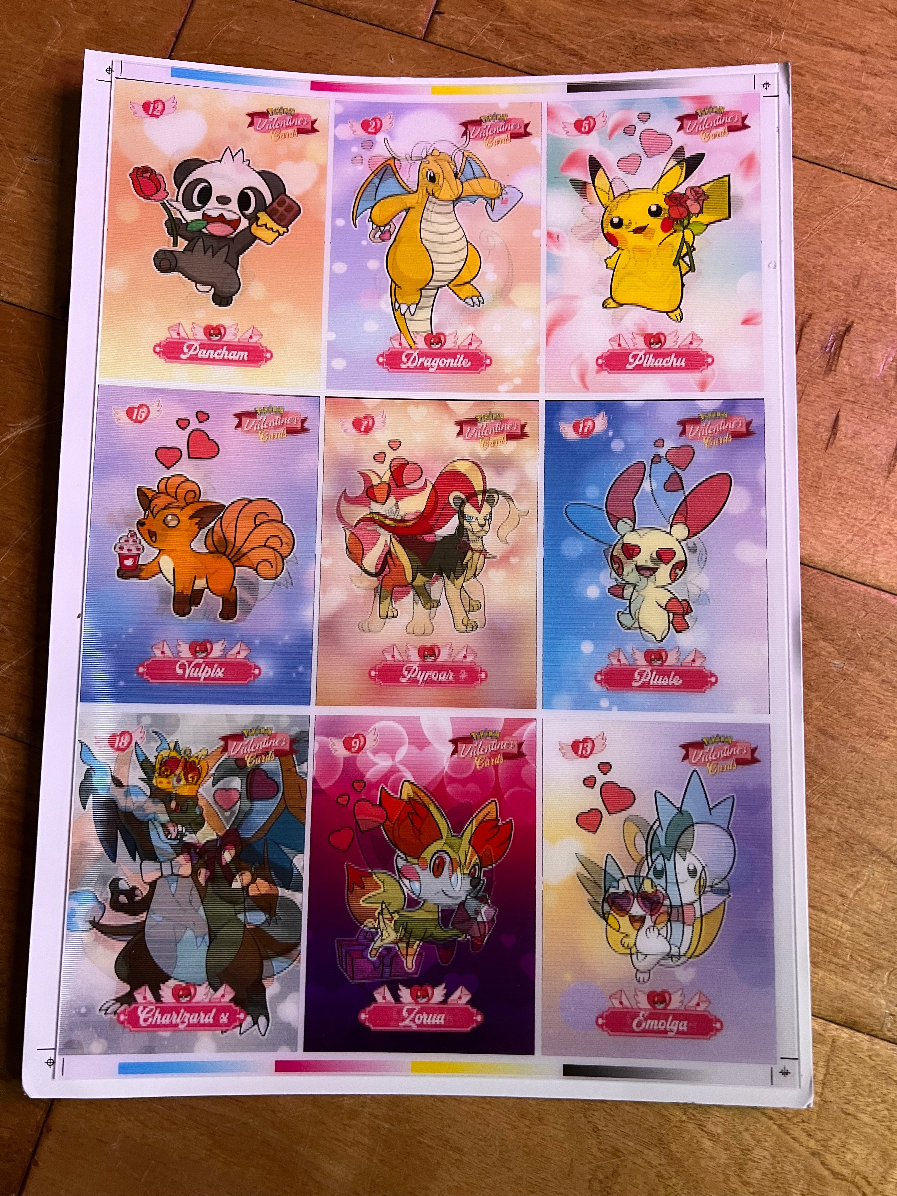 2025 Pokemon Valentine's Day Uncut Sheet Lenticular