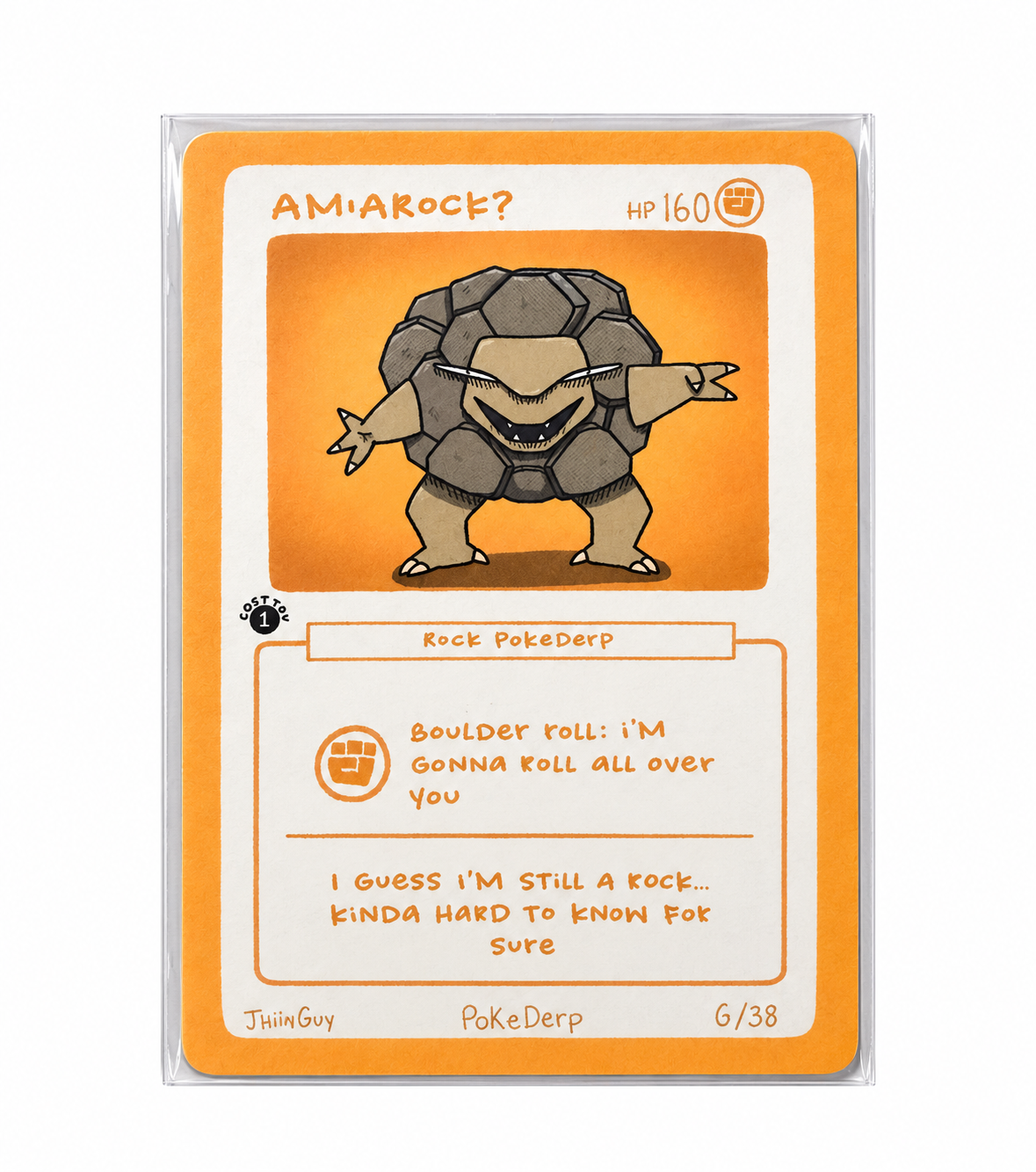 Am I A Rock? PokeDerp 6/38 on a white background