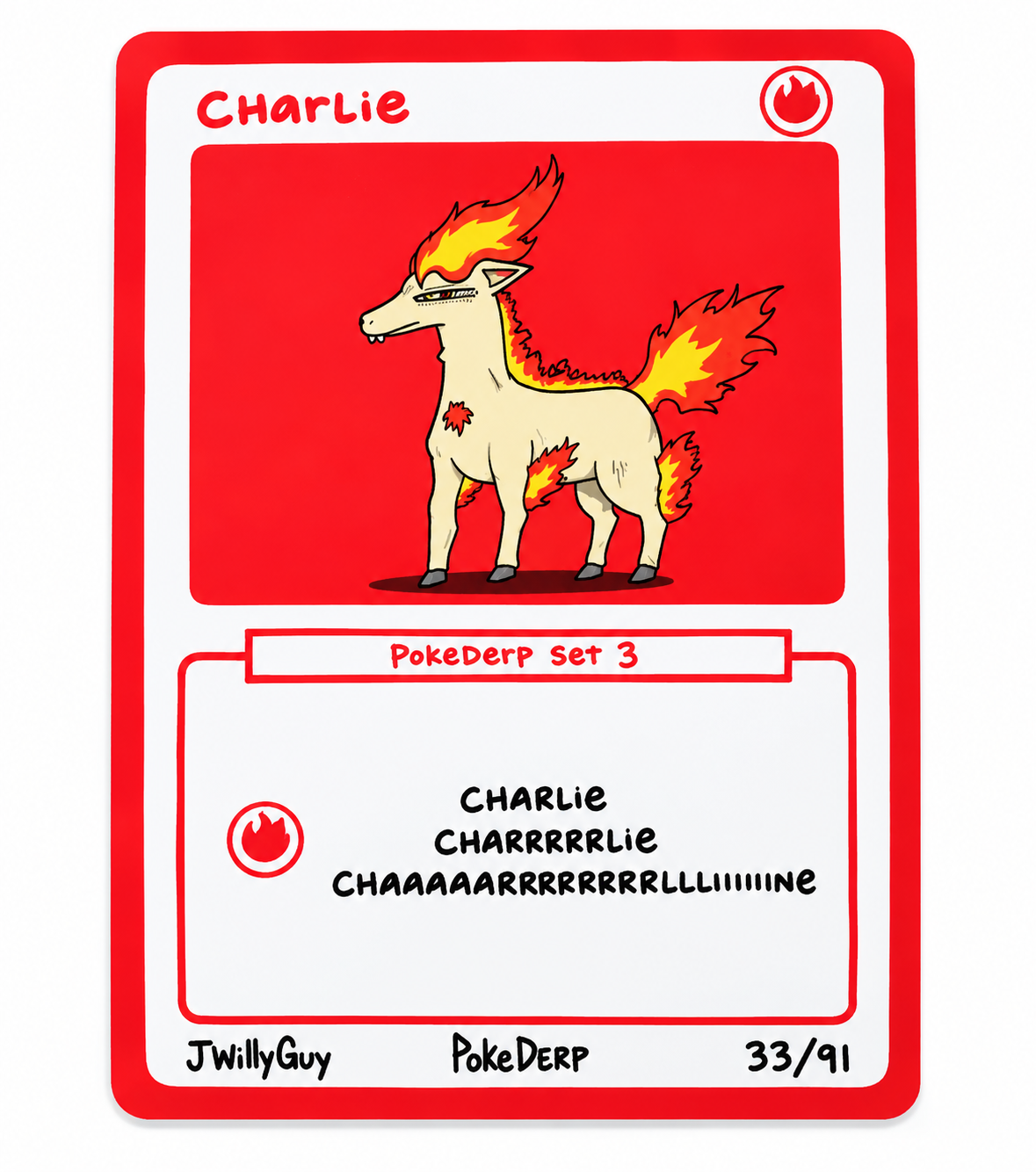 Charlie PokeDerp Set 3 fan art sticker on white background