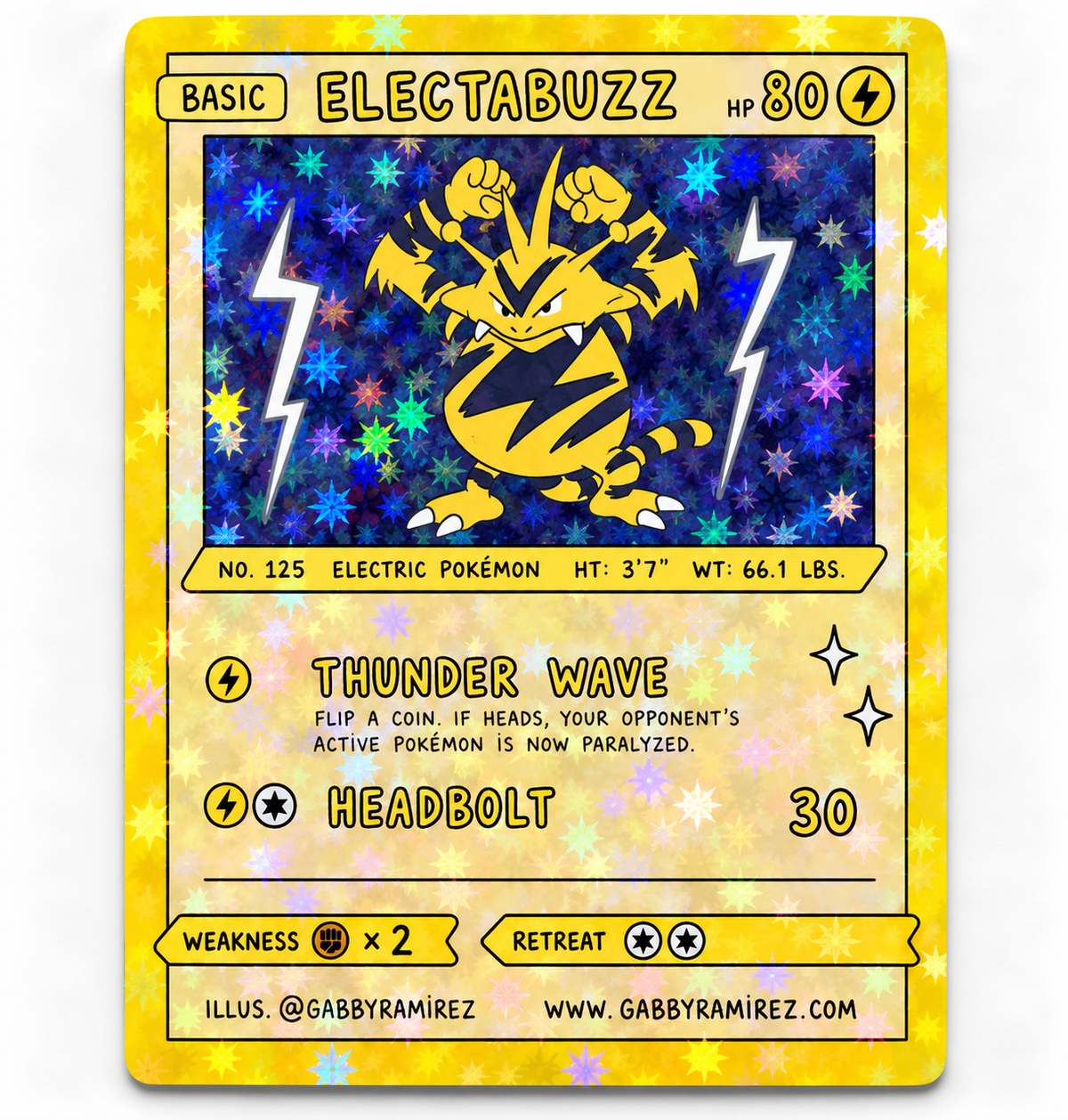 Electabuzz Gabby Ramirez fan art sticker holo