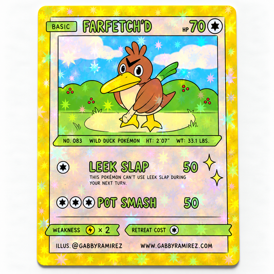Farfetch'd Gabby Ramirez fan art sticker holo