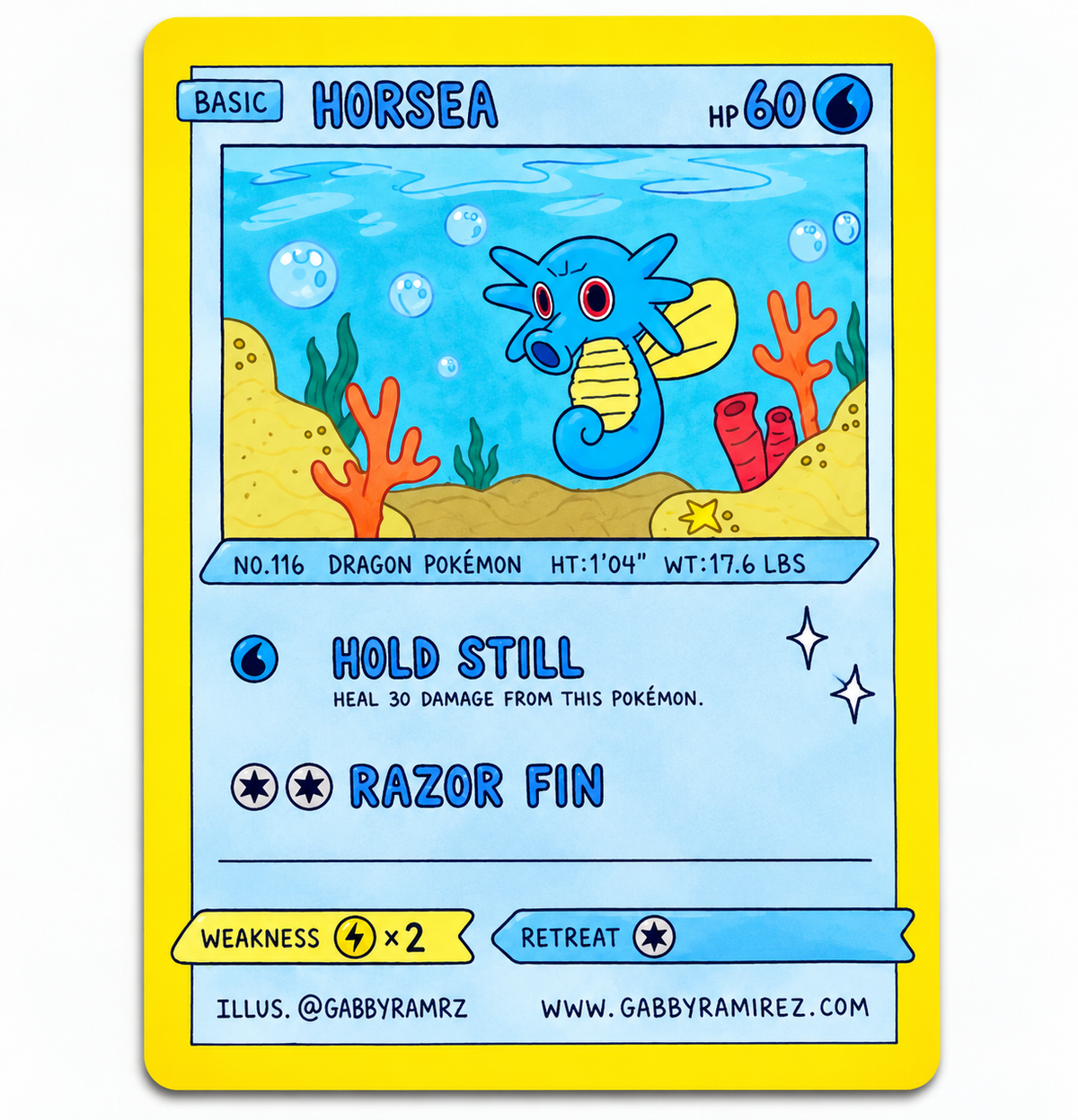 Horsea Gabby Ramirez fan art non-holo