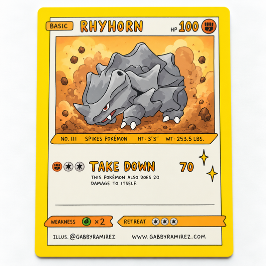 Rhyhorn Gabby Ramirez fan art sticker