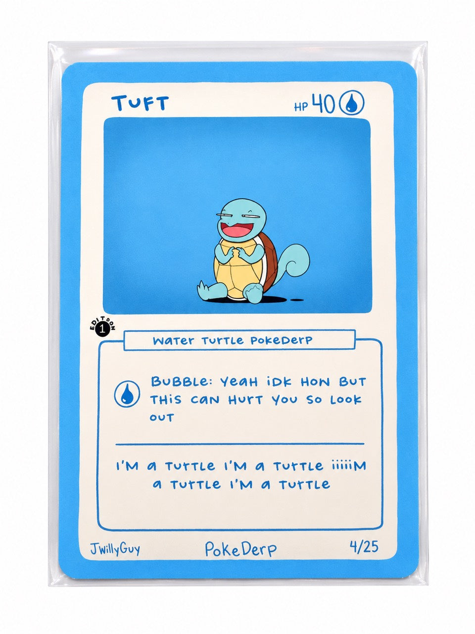 Tuft Water Turtle PokeDerp 4/25 on white background