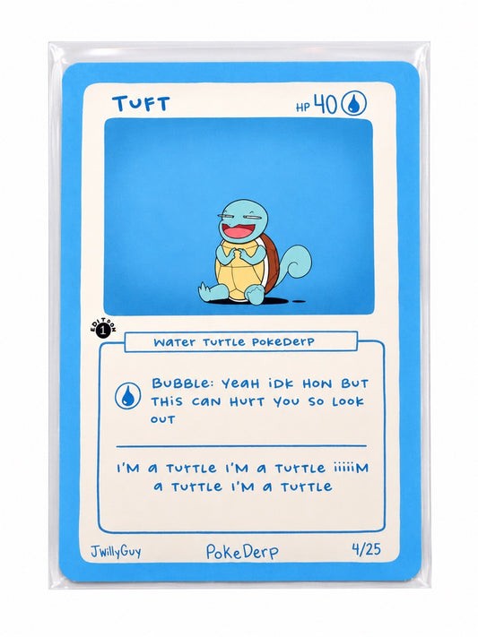 Tuft Water Turtle PokeDerp 4/25 on white background