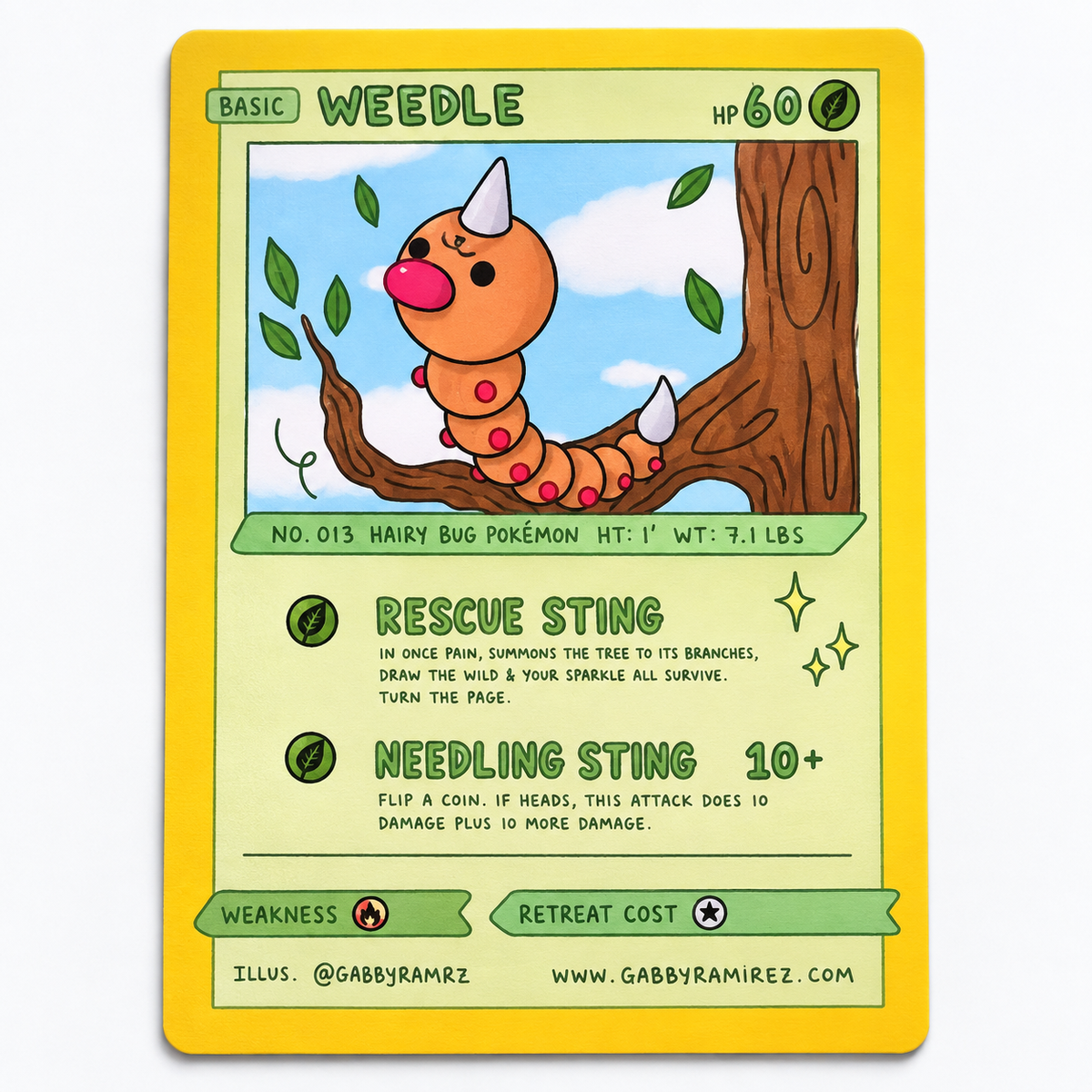 Weedle Gabby Ramirez fan art non-holo
